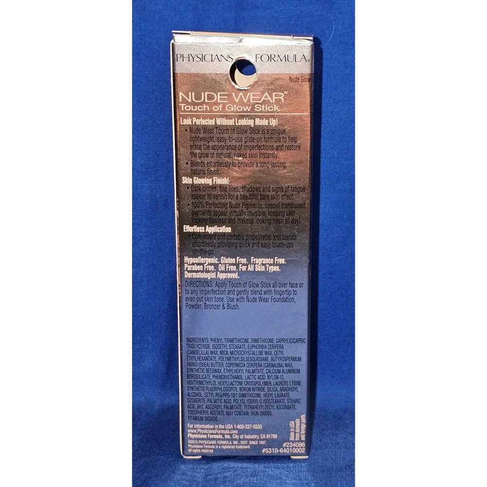NEW Physicians Formula Nude Wear Touch of Glow Stick Concealer 6401 Nude Glow